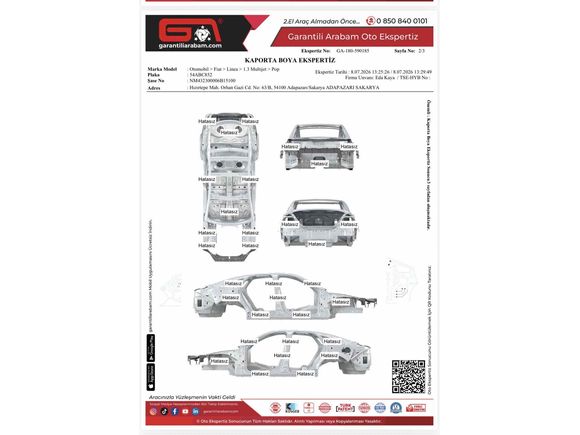 LİNEA 2015 1.3 MULTİ-JET POP 95''LİK DEĞİŞENSİZ 183.BİN KM'DE