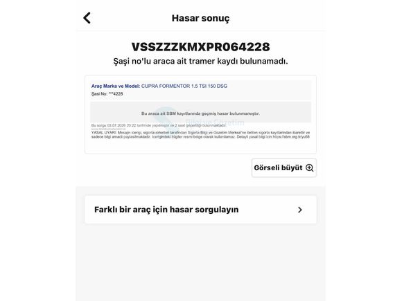 Galeriden Cupra Formentor 1.5 TSI 2023 Model Samsun