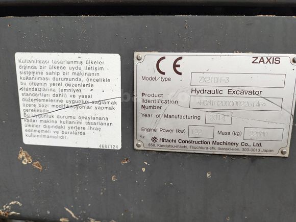 Hitachi 210H 2014 model 17250 saatte nokta boyasız Antalya