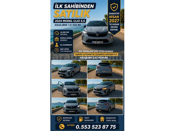 Sahibinden Renault Clio 1.0 TCe Equilibre 2024 Model 
