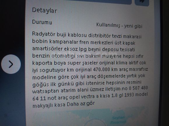 Sahibinden Opel Vectra 1.8 GL 1993 Model Adana