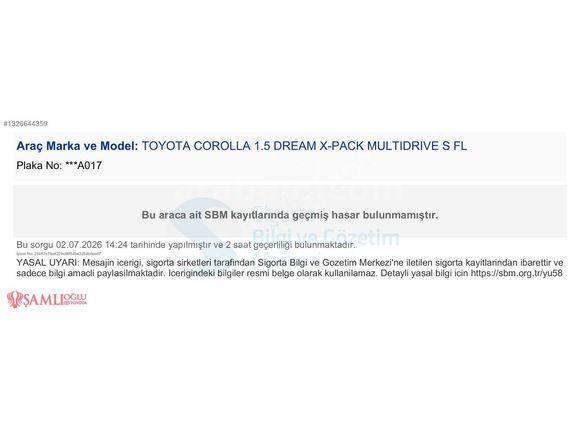 ŞAMLIOĞLU TOYOTA VE BYD BAYİ/2023MODEL/COROLLA 1.5 DREAM X-PACK
