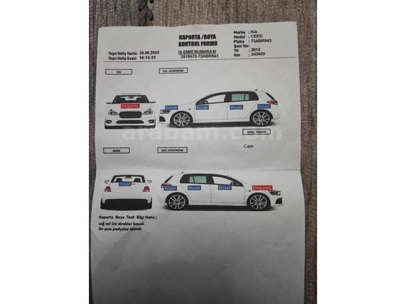 Sahibinden Kia Ceed 1.6 CRDi Concept Plus 2012 Model