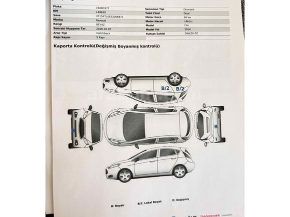 Sahibinden Renault Clio 1.5 dCi Touch 2014 Model 