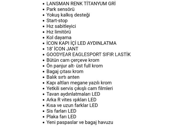 TR de tek icon görünümlü Megane 4 joy 2020)