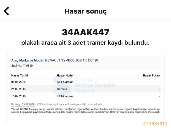 ÖZ BARIŞ | 2017 SYMBOL 1.5DCİ JOY 90HP | BAKIMLI | DEĞİŞENSİZ