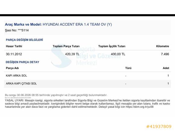 2012 ACCENT ERA TAM OTOMATİK BAKIMLI MASRAFSIZ ORJİNAL