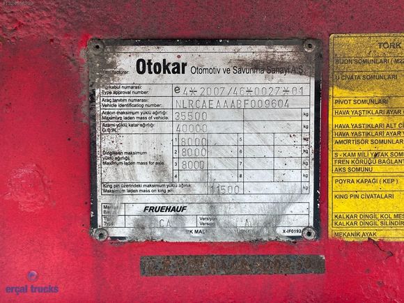 ERÇAL'DAN *K.K.12 Ay Taksit* 2011 Fruehauf/Y.Midilli K.Ç K.P