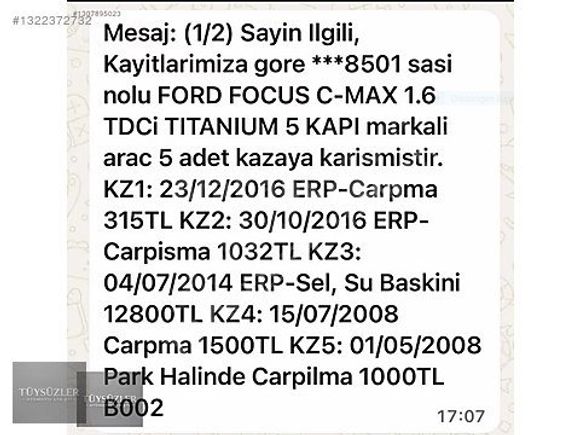 200 bin Peşin Senet Ford C-Max Tit. Pak S/R Orjinal 238bin km