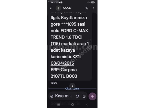 2013 MODEL DEĞİŞENSİZ 1.6 TDCİ TREND 177 BİN KM DE C-MAX