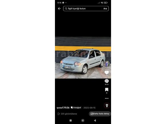 Sahibinden Renault Clio 1.4 RNA 2001 Model