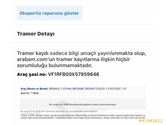 VİZYON DAN BOYASIZ 2017 MEGANE 1,5 DCİ TOUCH 121KM TESLA EKRAN