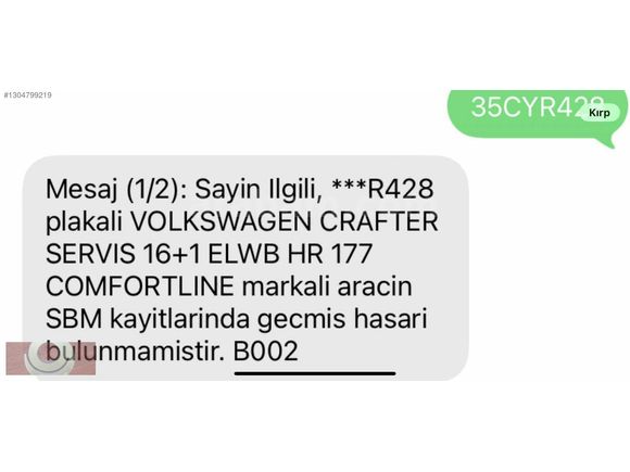 2022 CRAFTER OTOMATİK SERVİS 16+1 2000 MOTOR- 140HP.
