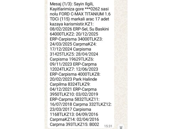 Galeriden Ford C-Max 1.6 TDCi Titanium 2013 Model Antalya
