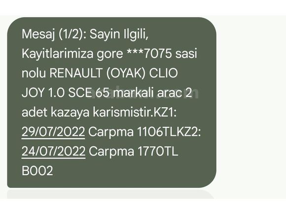 Sahibinden Renault Clio 1.0 SCe Joy 2022 Model