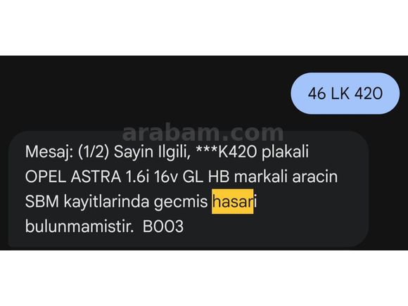SAHİBİNDEN İLK PİLAKASI ÜZERİNDE AİLE ARACI