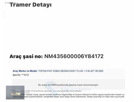 2023 FİAT EGEA 1.3 DİZEL EASY PLUS HATASIZ DEĞİŞENSİZ 30.000 KM