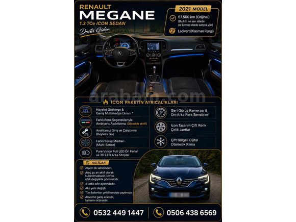 Sahibinden Renault Megane 1.3 TCe Icon 2021 Model 