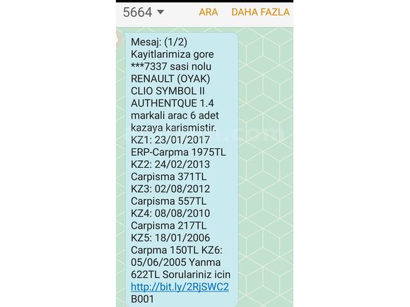 SAHİBİNDEN 2004 175 BİN KM CLİO SYMBOL
