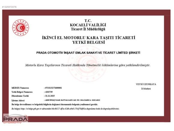 PRADA OTOMOTİV'DEN"BOYASIZ DEĞİŞENSİZ "0.69 KREDİ ORANI" %20 KDV