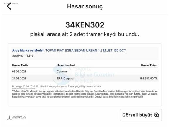 FIRSAT ARACI URBAN GERİ GÖRÜŞ OTOMATİK 130 HP !