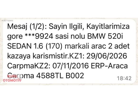 KURU DAN 2015 BMW 5.20 İ PREMIUM