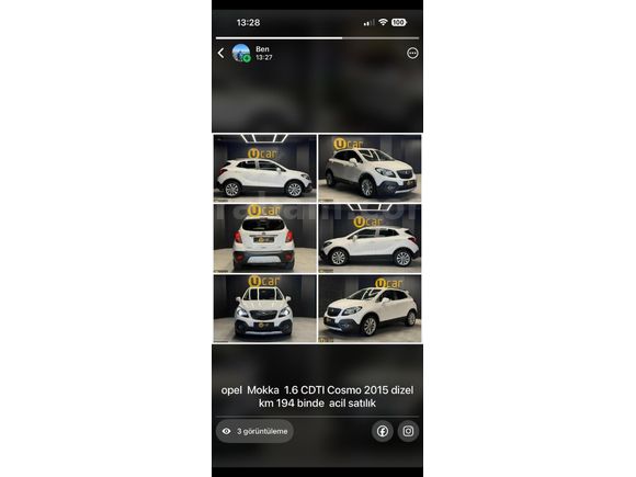 Sahibinden Opel Mokka 1.6 CDTI Cosmo 2015 Model