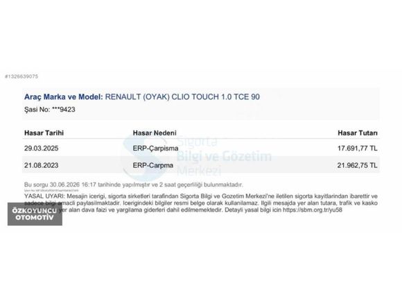 2023 "47.000 KM" RENAULT CLİO 1.0TCE TOUCH BEYAZ/FULL/TEMİZ