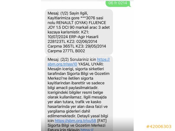 176 bin km de Fluence değişensiz