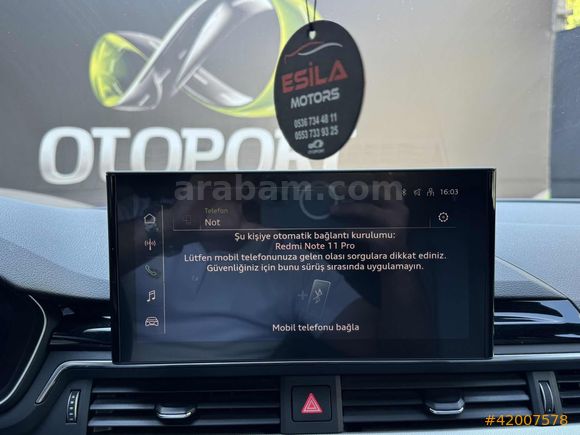 ESİLA MOTORS'DAN 2022 MODEL AUDİ A4 ADVANCED 40 TDI 0,99KREDİİİ