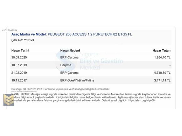 EKOL AUTO'dan 2016 PEUGEOT 208 1.2 PureTech 183.000 KM