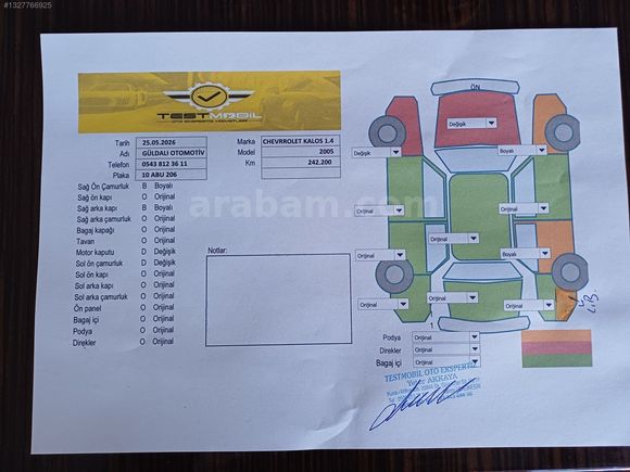 GÜLDALI'DAN 2005 MODEL 1.4 16VALF KLİMALI LPGLİ KALOS