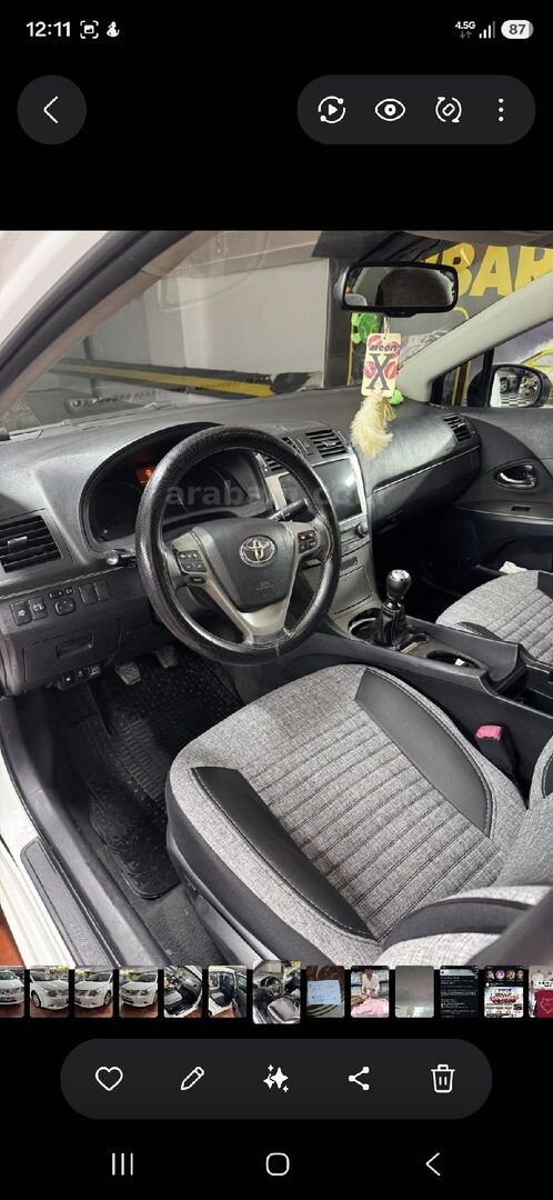 Sahibinden Toyota Avensis 1.6 Elegant 2010 Model Erzurum 365.000 km Beyaz 6