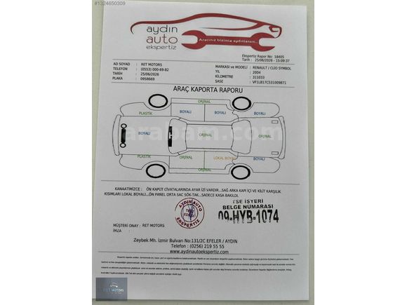 DEĞİŞENSİZ - TRAMERSİZ - 2004 MODEL CLİO 1.4 LPG'Lİ - KLİMALI !.