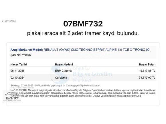 -ERÜST-2023 CLİO ESPRİT ALPİNE 41.000 KM ORİJİNAL