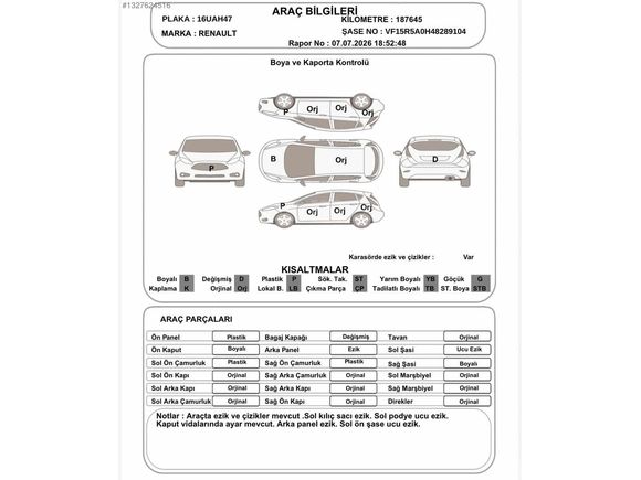 RENAULT CLİO 13'ÇIKIŞLI İCON EMSALSİZ