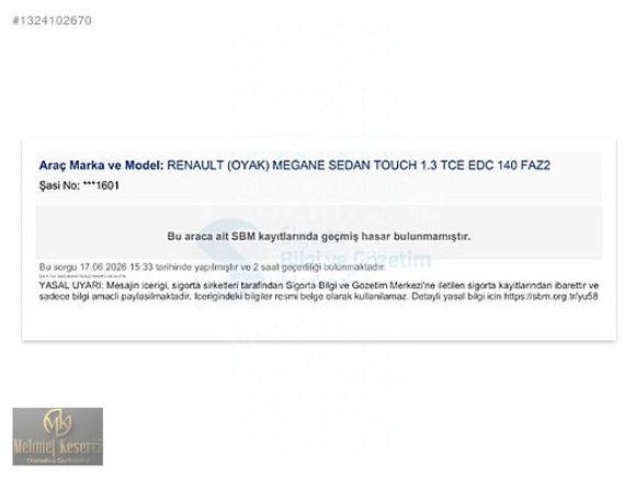 MEGANE 1.3 TCE TOUCH 2025 MODEL 29.500 KM GARANTİ DVM