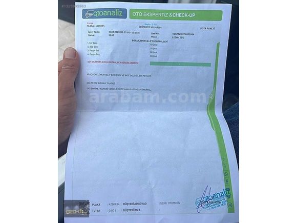 ŞEKİL OTOMOTİV'DEN-DEĞİŞENSİZ 2012 LEON 88.000 KM
