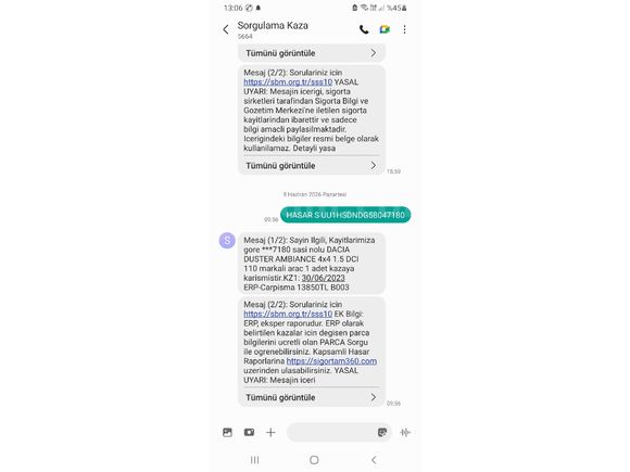 Duster 1.5 dCi Ambiance 2017 yeni direksiyon guncel 2 adet ekspertiz vardir