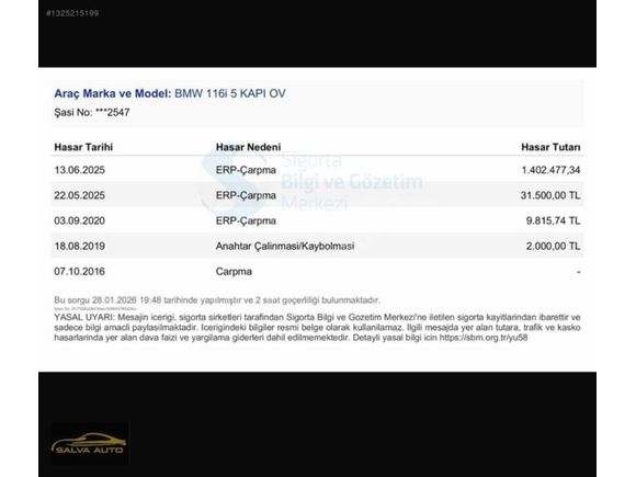 2016 MODEL BMW 118İ SANRUFLU