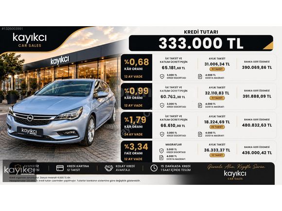 2017 OPEL ASTRA 1.6 CDTI DİZEL OTOMATİK 164.000 KM HATASIZ