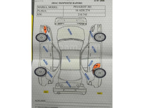 2017 HATASIZ BOYASIZ PEUGEOT 301 1.6 HDİ ACTİVE