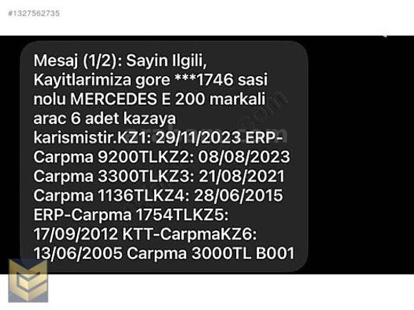 HATASIZ BOYASIZ 2000 MERCEDES BENZ E200 186HP E1 308.000 KM