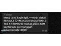 BOYASIZ HATASIZ YETKİLİ SERVİS BAKIMLI 1,0TCE Evolution