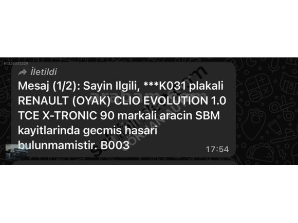 BOYASIZ HATASIZ YETKİLİ SERVİS BAKIMLI 1,0TCE Evolution