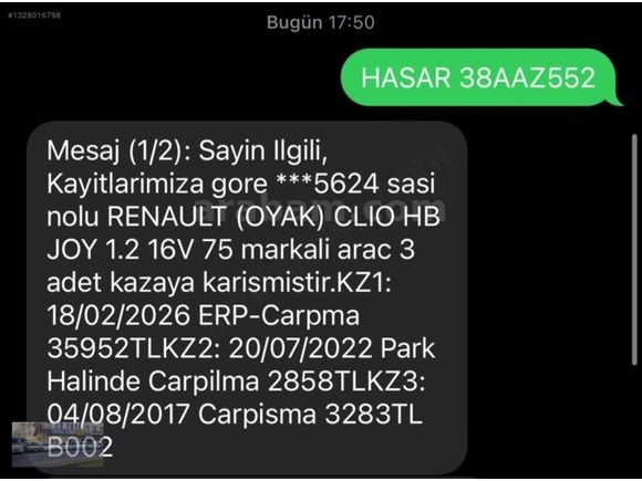 2016 RENAULT 1.2 16 V CİLO JOY MOTOR YÜRÜR SÜPER MASRAFSIZ