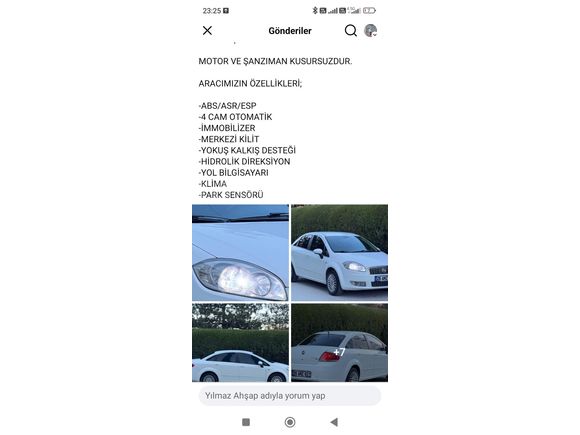 Sahibinden Fiat Linea 1.3 Multijet Active Plus 2012 Model