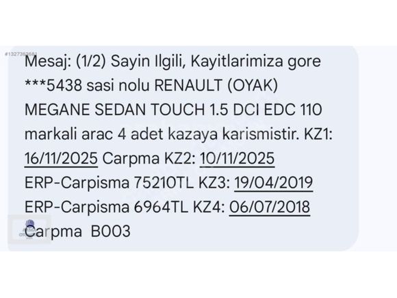 2017 MODEL MEGANE TOUC PLUS OTOMATİK VİTES ORJİNAL LED FAR DİZEL