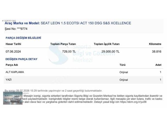 DEĞIŞENSİZ/LEON 1.5 ACT XCELLENCE+DSG+KEYLES+HAYALET+81.KM