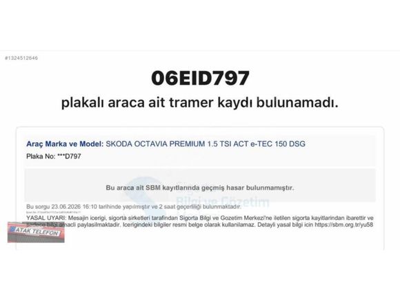2024 SKODA OCTAVİA 1.5 TSİ E-TEC PREMİUM DSG 20 BİN KM.HATASIZ